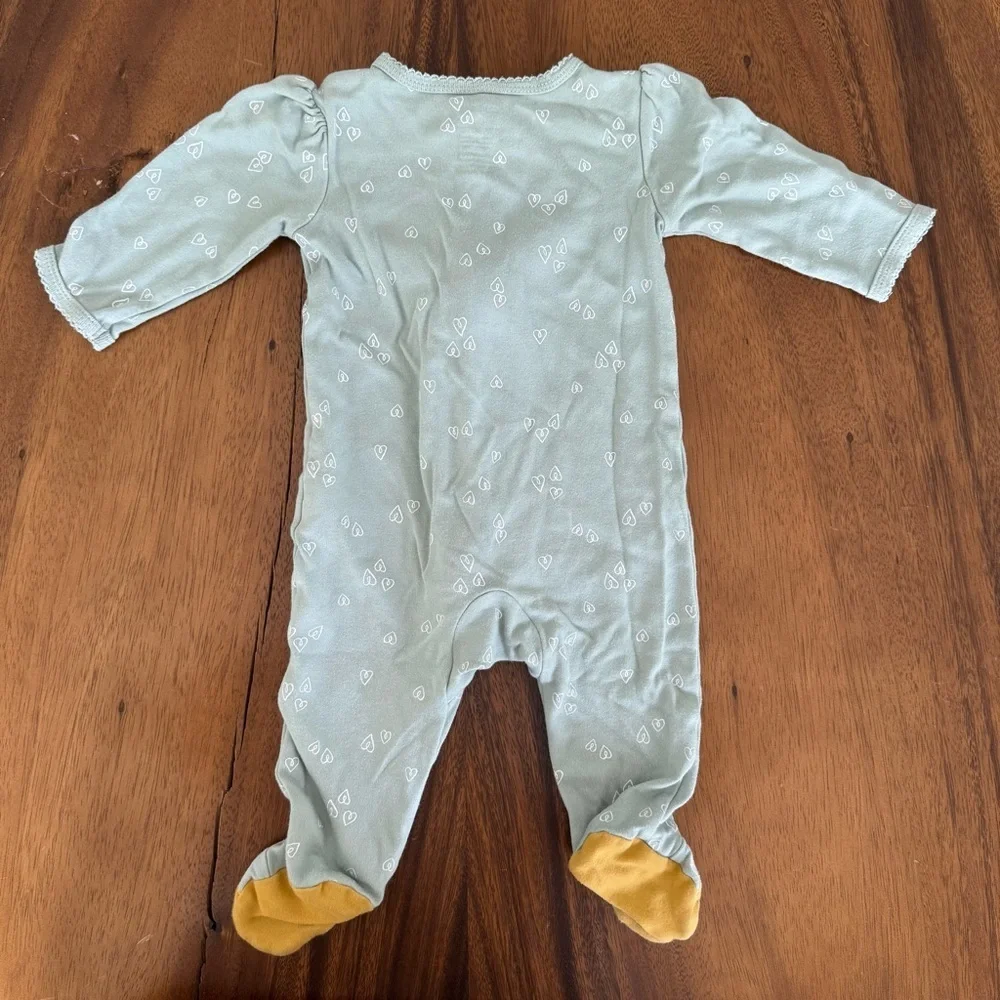 Carter's Green Footie One Piece Soft Cotton 2-Way Zipper 6M